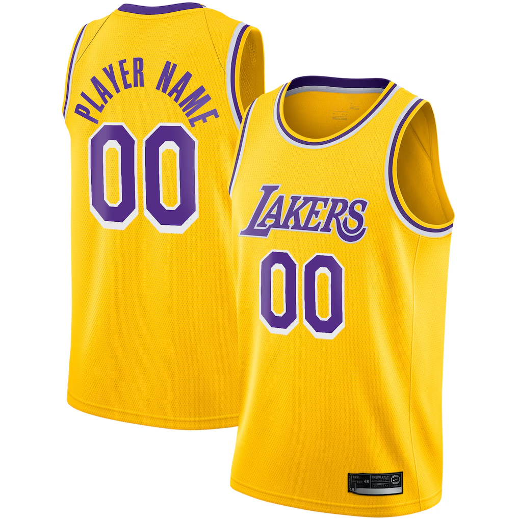 Friene Custom LA.Lakers Gold 202021 Swingman Stitched Jerseys - Icon Edition
