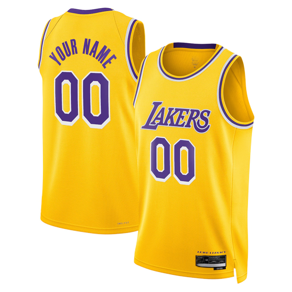 Friene Custom LA.Lakers Gold Swingman Stitched Jerseys - Icon Edition