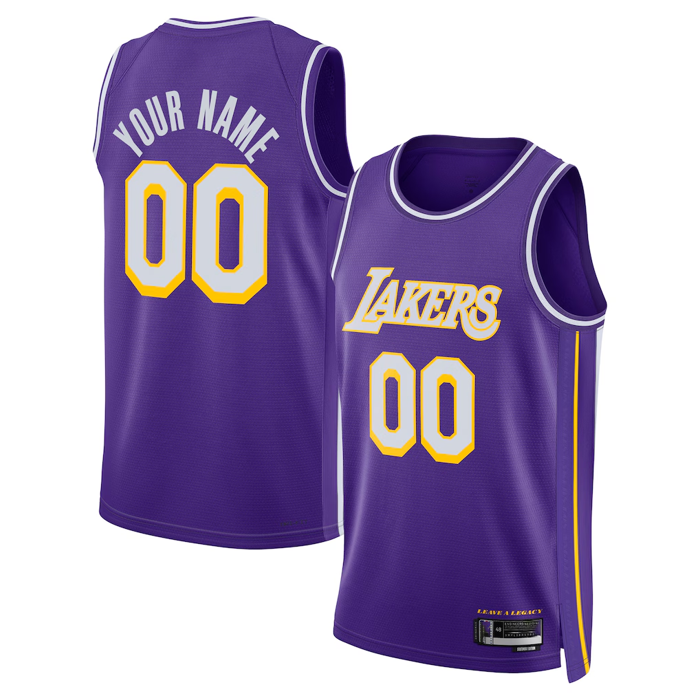 Friene Custom LA.Lakers Purple Swingman Stitched Jerseys - Statement Edition