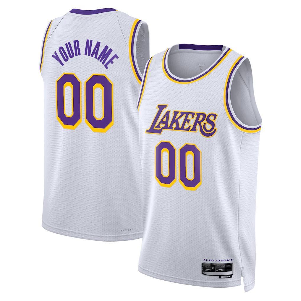 Friene Custom LA.Lakers White Swingman Stitched Jerseys - Association Edition