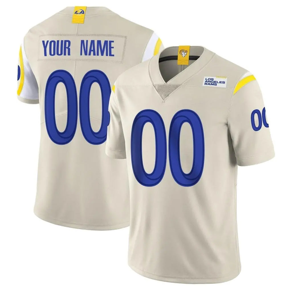 Friene Custom LA.Rams Bone Limited Vapor Home Game Any Name & Numbers Stitched Jerseys
