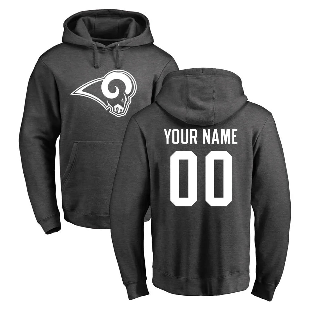 Friene Custom LA.Rams Gray Pullover Hoodie Limited Game Any Name & Numbers Stitched Jerseys