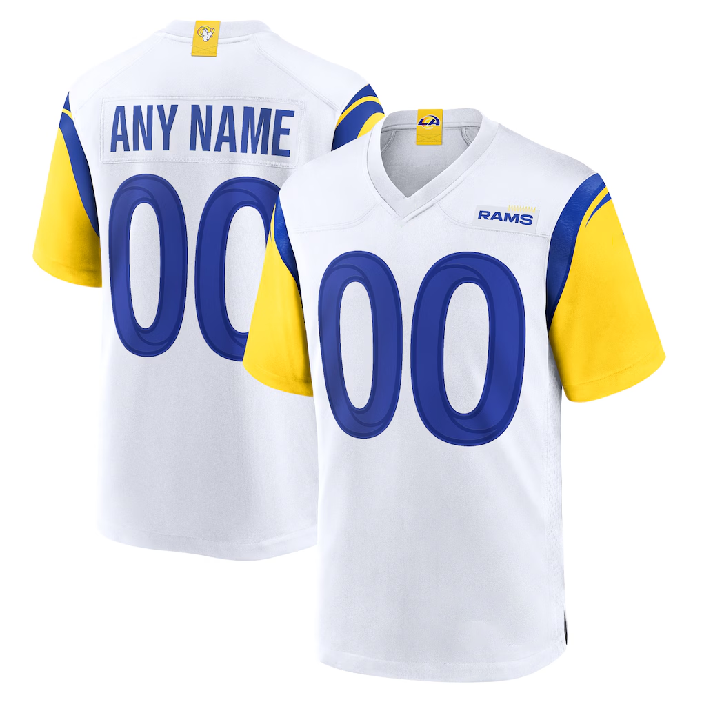 Friene Custom LA.Rams White Alternate Stitched Jerseys
