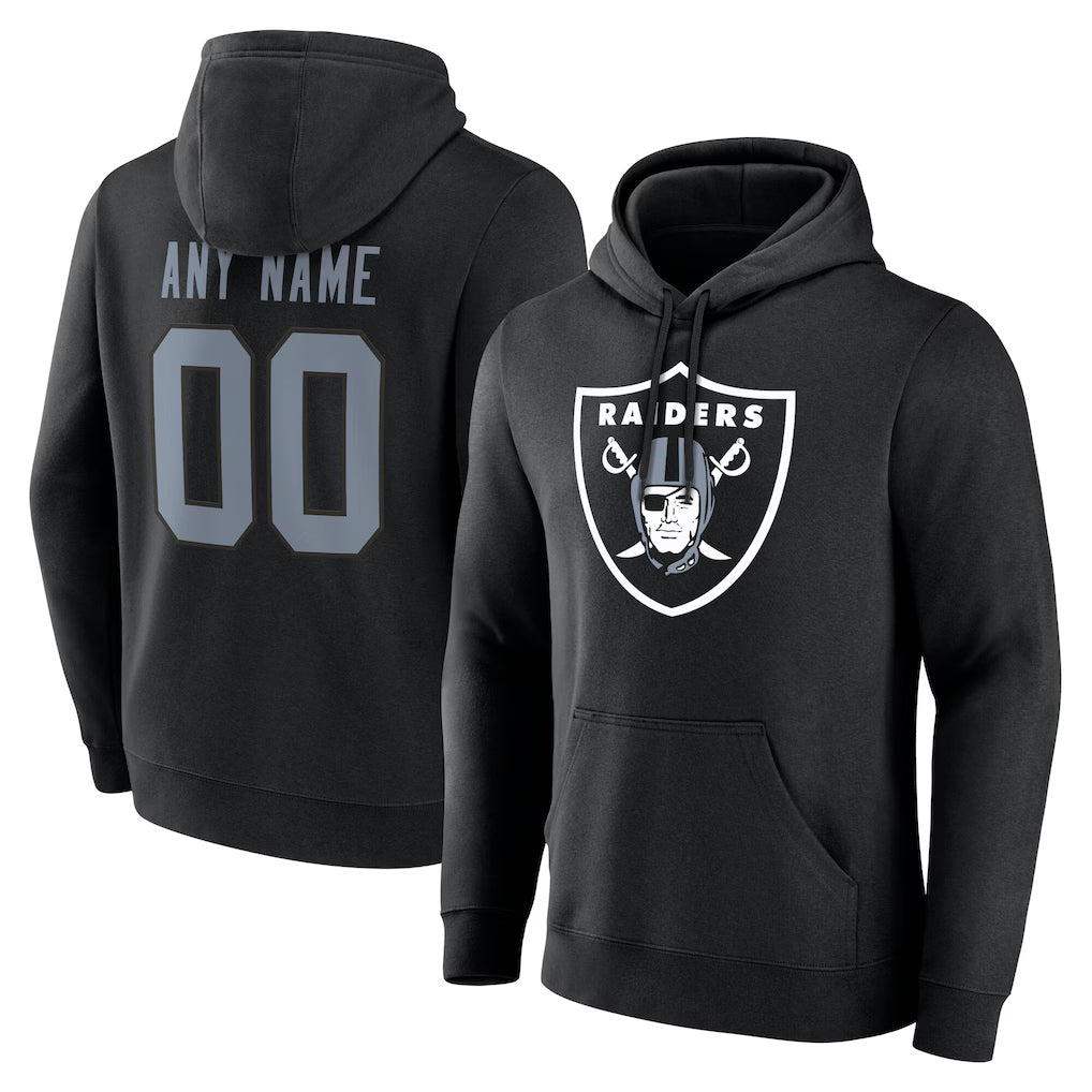 Friene Custom LV.Raiders Black LOGO Pullover Hoodies Home Game Any Name & Numbers Stitched Jerseys