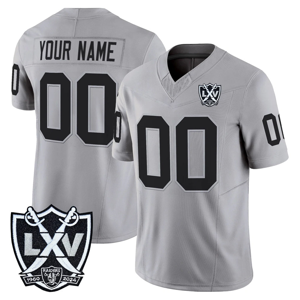 Friene Custom LV.Raiders Gray 2026 Vapor Limited Home Game Any Name & Numbers Stitched Jerseys