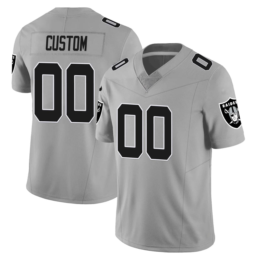 Friene Custom LV.Raiders Gray Limited Vapor F.U.S.E. Home Game Stitched Jerseys