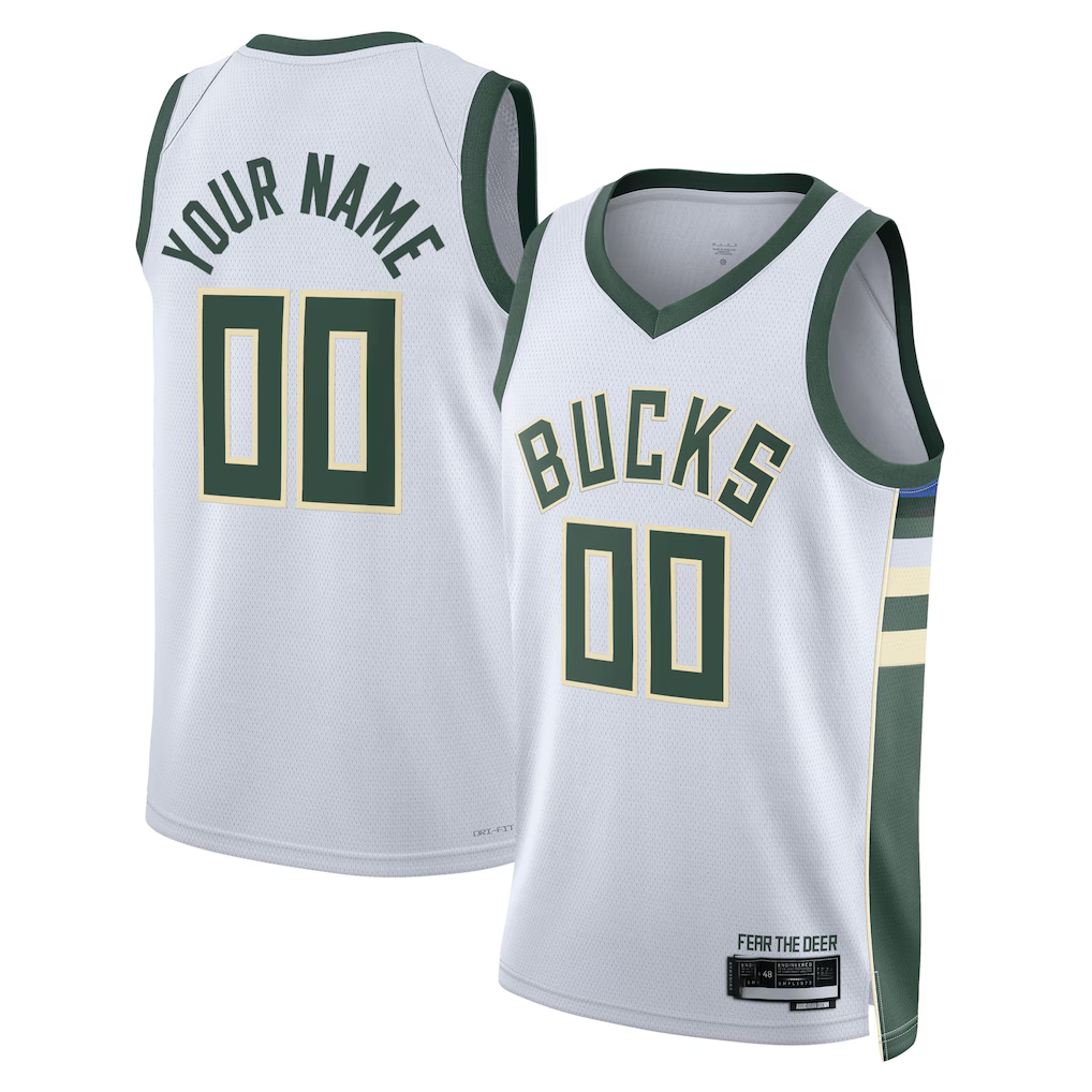 Friene Custom M.Bucks White Swingman Jerseys - Association Edition