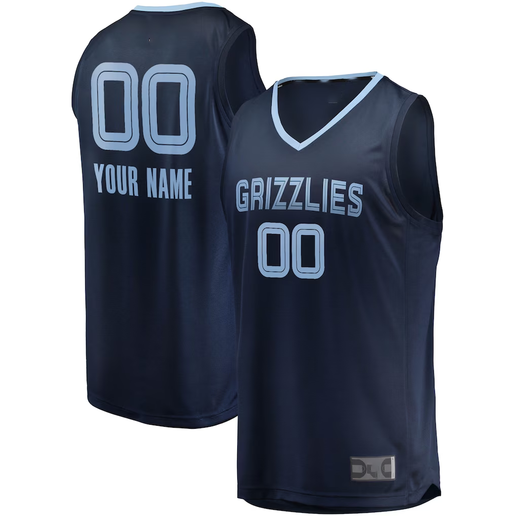 Friene Custom M.Grizzlies Navy Fast Break Replica Stitched Jerseys - Icon Edition
