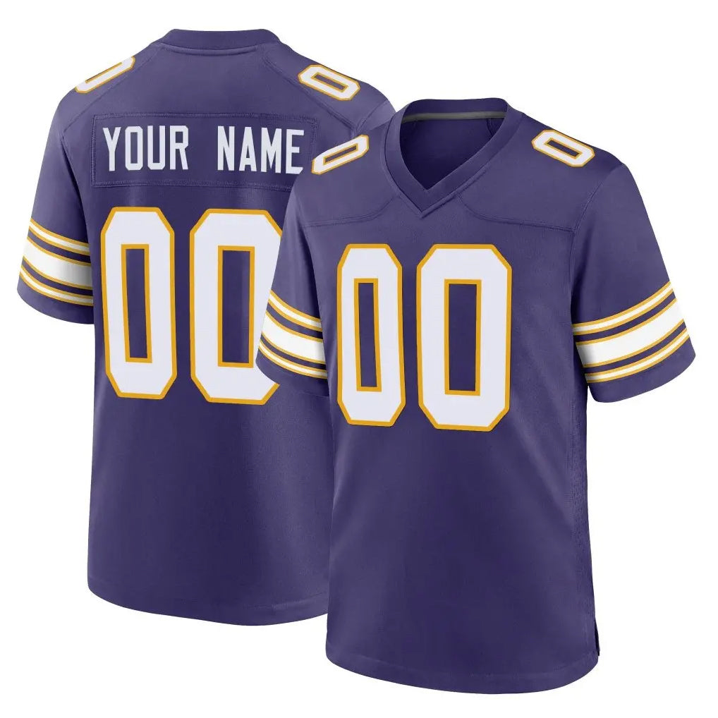 Friene Custom M.Vikings Purple Classic Home Game Any Name & Numbers Stitched Jerseys