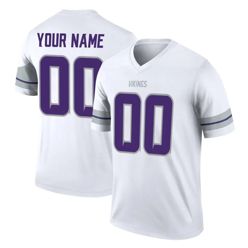 Friene Custom M.Vikings White Alternate Legend Home Game Any Name & Numbers Stitched Jerseys