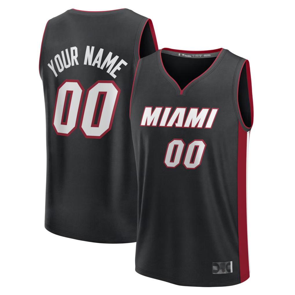Friene Custom M.Heat  Black Fast Break Jerseys - Icon Edition
