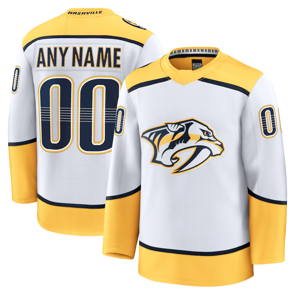 Friene Custom N.Predators White Away Premium Jerseys