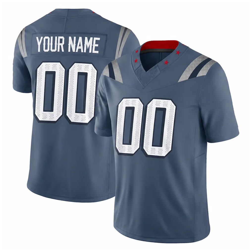 Friene Custom NE.Patriots Blue Limited Rivalries Collection Home Game Any Name & Numbers Stitched Jerseys