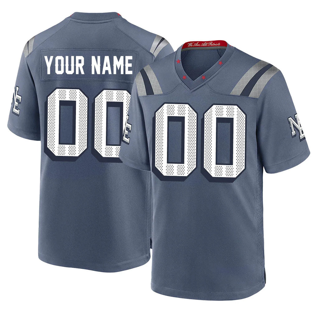 Friene Custom NE.Patriots Blue Rivalries Collection Home Game Any Name & Numbers Stitched Jerseys