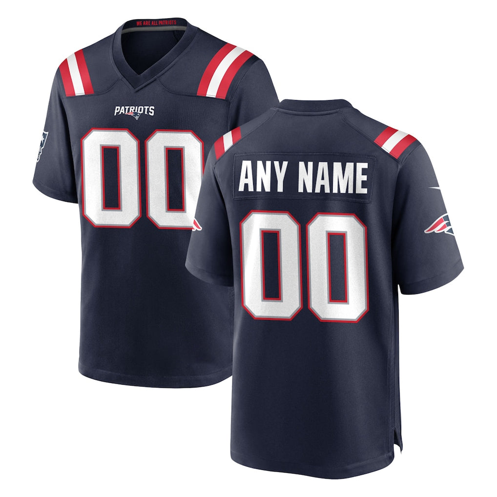 Friene Custom NE.Patriots Navy Home Game Any Name & Numbers Stitched Jerseys
