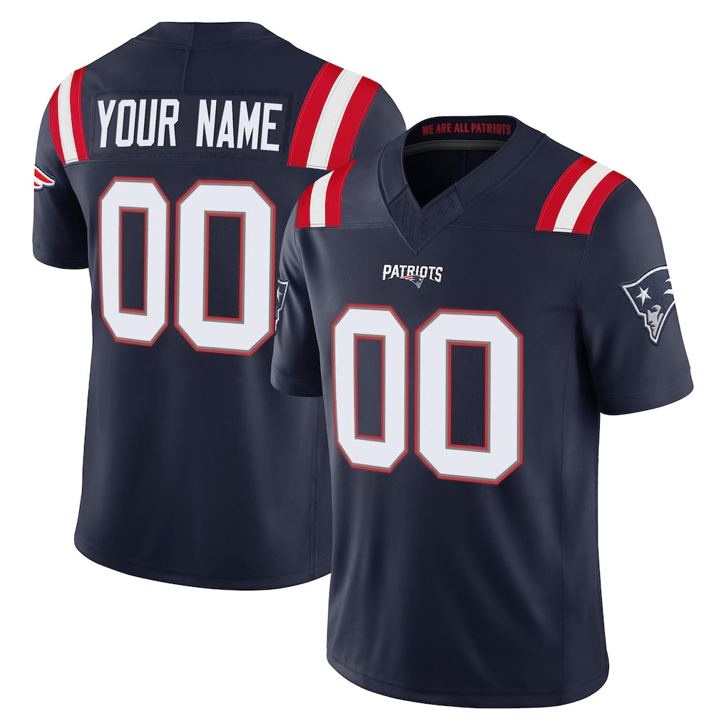 Friene Custom NE.Patriots Navy Limited Vapor F.U.S.E. Home Game Any Name & Numbers Stitched Jerseys
