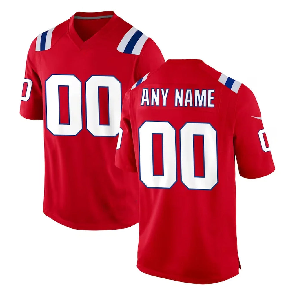 Friene Custom NE.Patriots Red Home Game Any Name & Numbers Stitched Jerseys