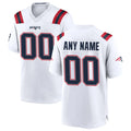 Friene Custom NE.Patriots White Home Game Any Name & Numbers Stitched Jerseys