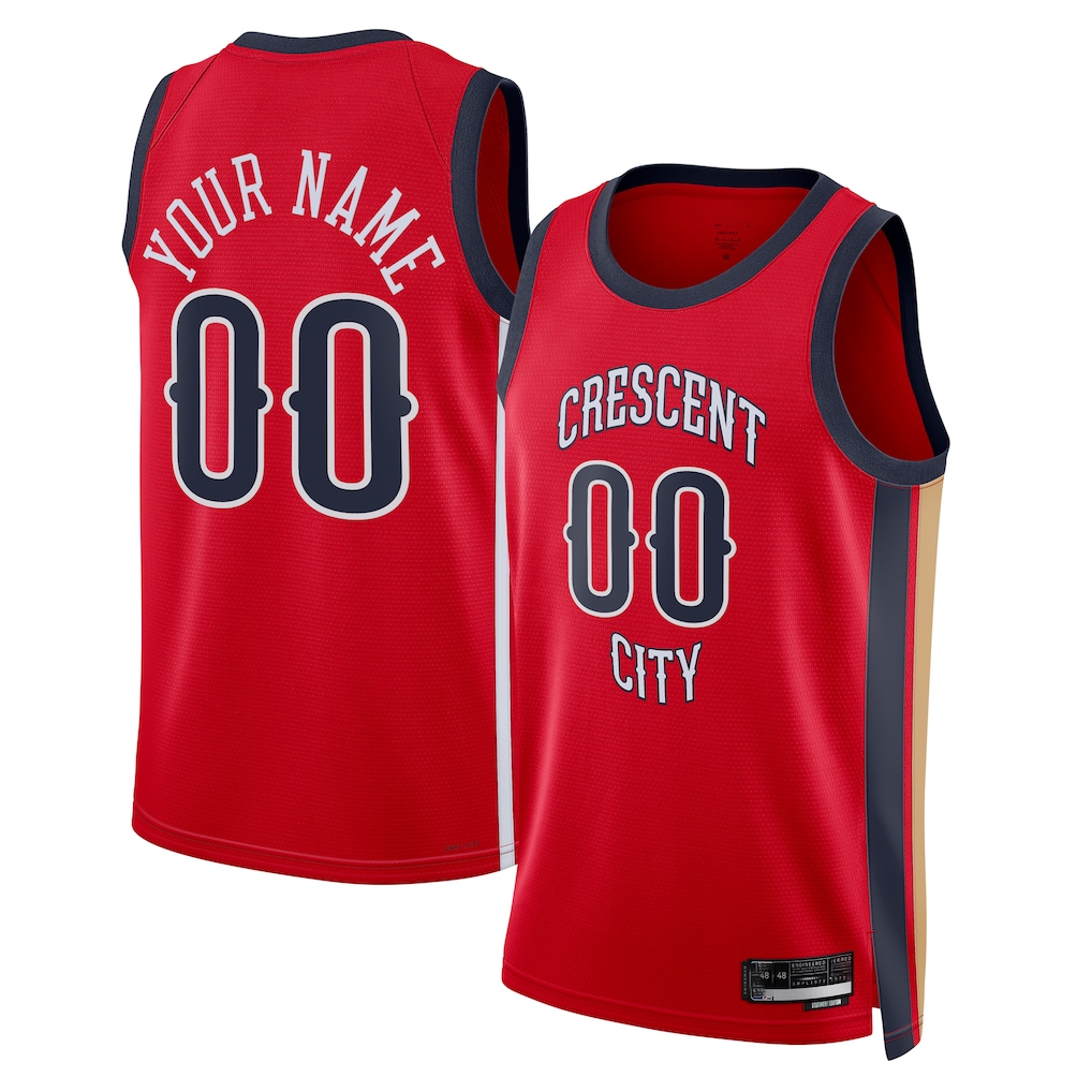 Friene Custom NO.Pelicans Jordan Brand Red Swingman Stitched Jerseys- Statement Edition