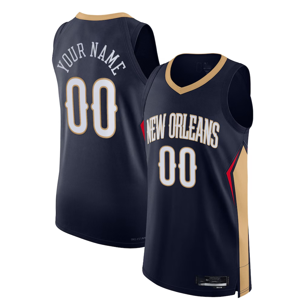 Friene Custom NO.Pelicans Navy 202122 Diamond Authentic Stitched Jerseys- Icon Edition