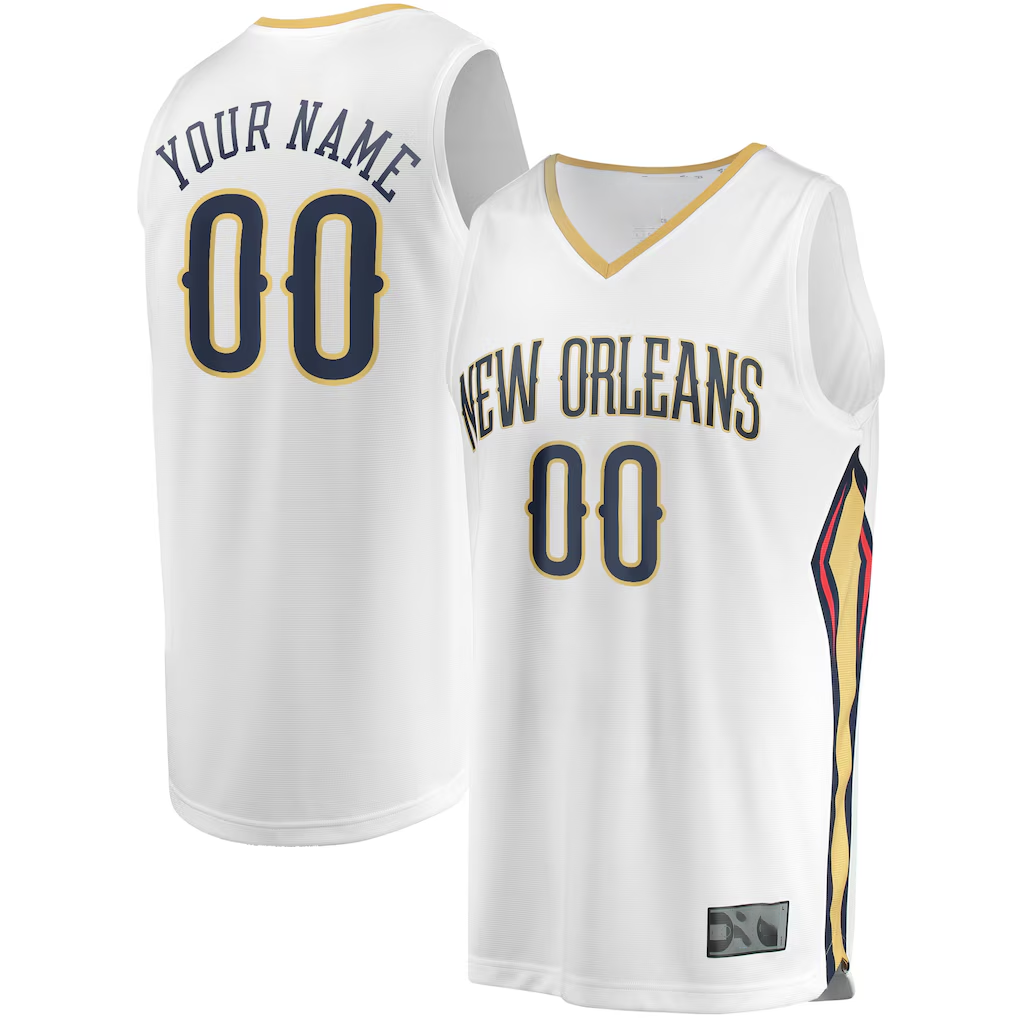 Friene Custom NO.Pelicans White Fast Break Stitched Jerseys- Association Edition