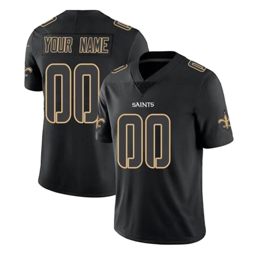 Friene Custom NO.Saints Black Home Game Any Name & Numbers Stitched Jerseys