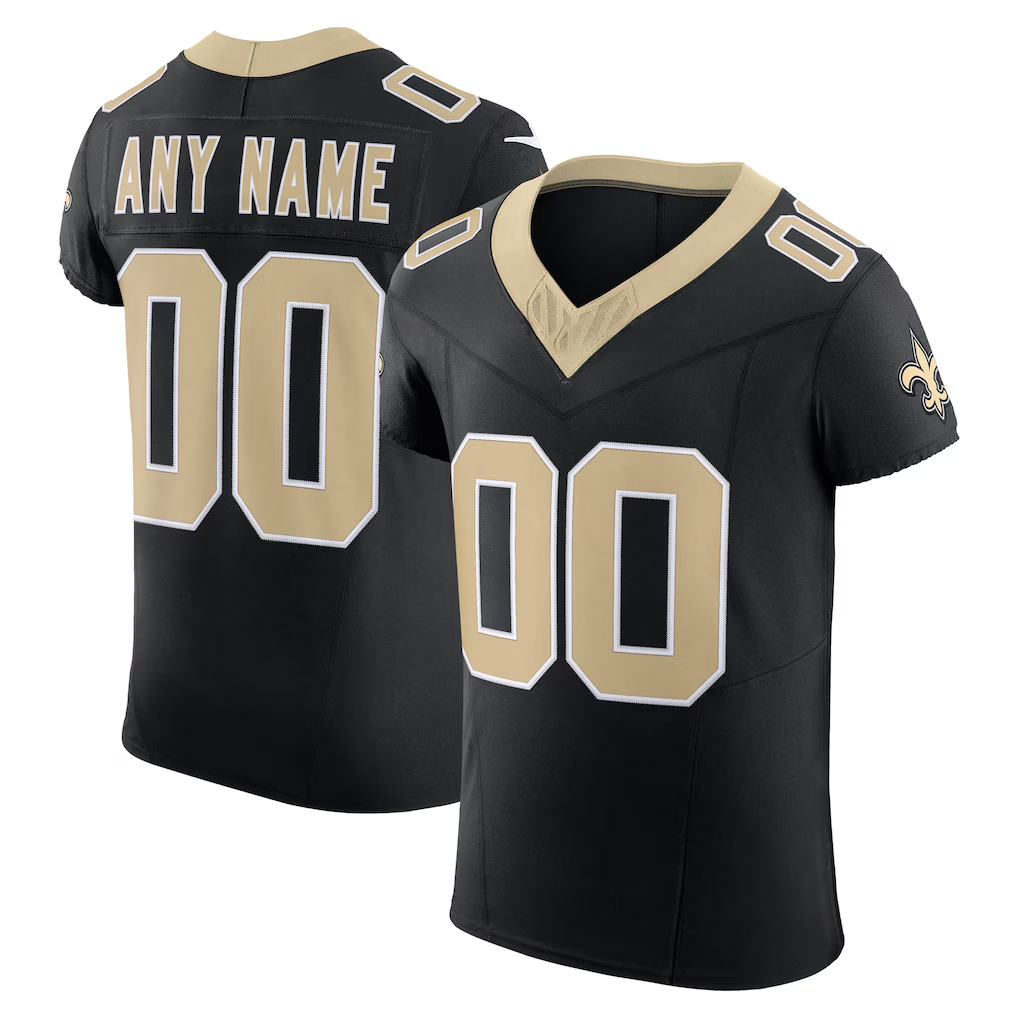 Friene Custom NO.Saints Black Vapor F.U.S.E. Elite Stitched Jerseys