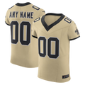 Friene Custom NO.Saints Gold Alternate Vapor F.U.S.E. Elite Stitched Jerseys