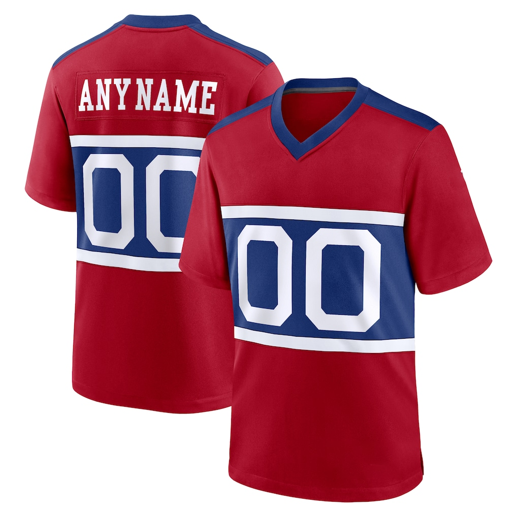 Friene Custom NY.Giants Century Red Alternate Game Stitched Jerseys