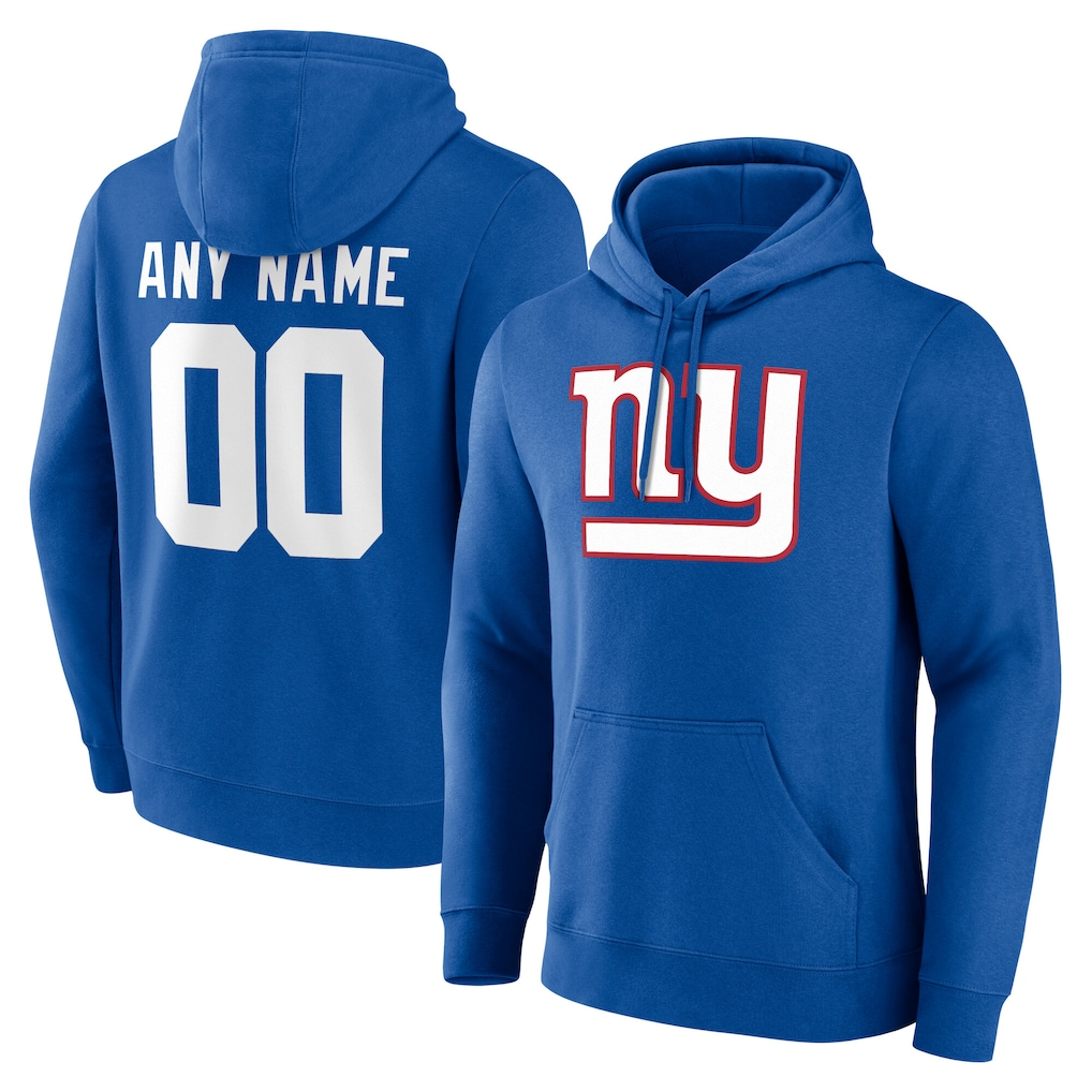 Friene Custom NY.Giants Royal Team Authentic Personalized Name & Number Hoodie Stitched Jerseys