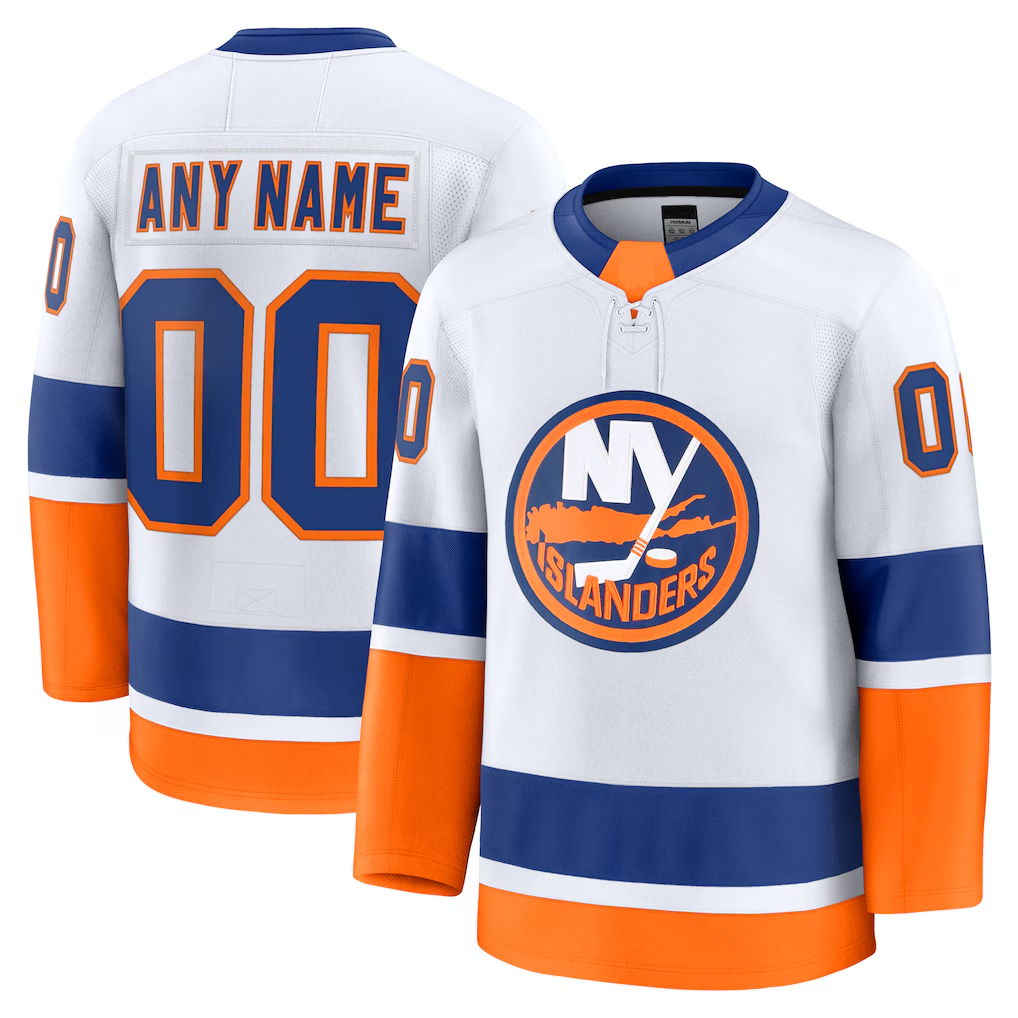 Friene Custom NY.Islanders White Away Premium Jerseys