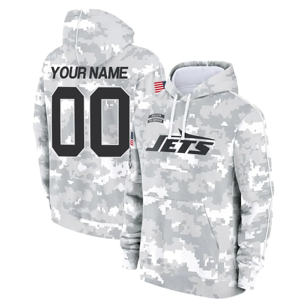 Friene Custom NY.Jets Arctic Camo Salute to Service Pullover Hoodies Limited Game Any Name & Numbers Stitched Jerseys