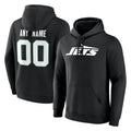 Friene Custom NY.Jets Black LOGO Pullover Hoodies Limited Game Any Name & Numbers Stitched Jerseys