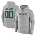 Friene Custom NY.Jets Gray LOGO Pullover Hoodies Limited Game Any Name & Numbers Stitched Jerseys