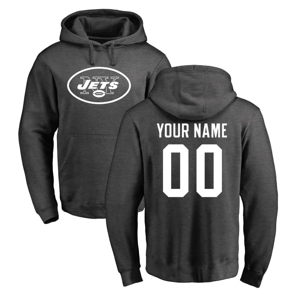 Friene Custom NY.Jets Gray Pullover Hoodies Limited Game Any Name & Numbers Stitched Jerseys