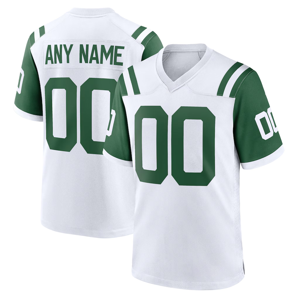 Friene Custom NY.Jets White Classic Alternate Replica Stitched Jerseys