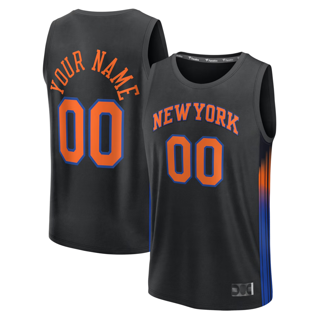Friene Custom NY.Knicks Black Fast Break Jerseys - Icon Edition