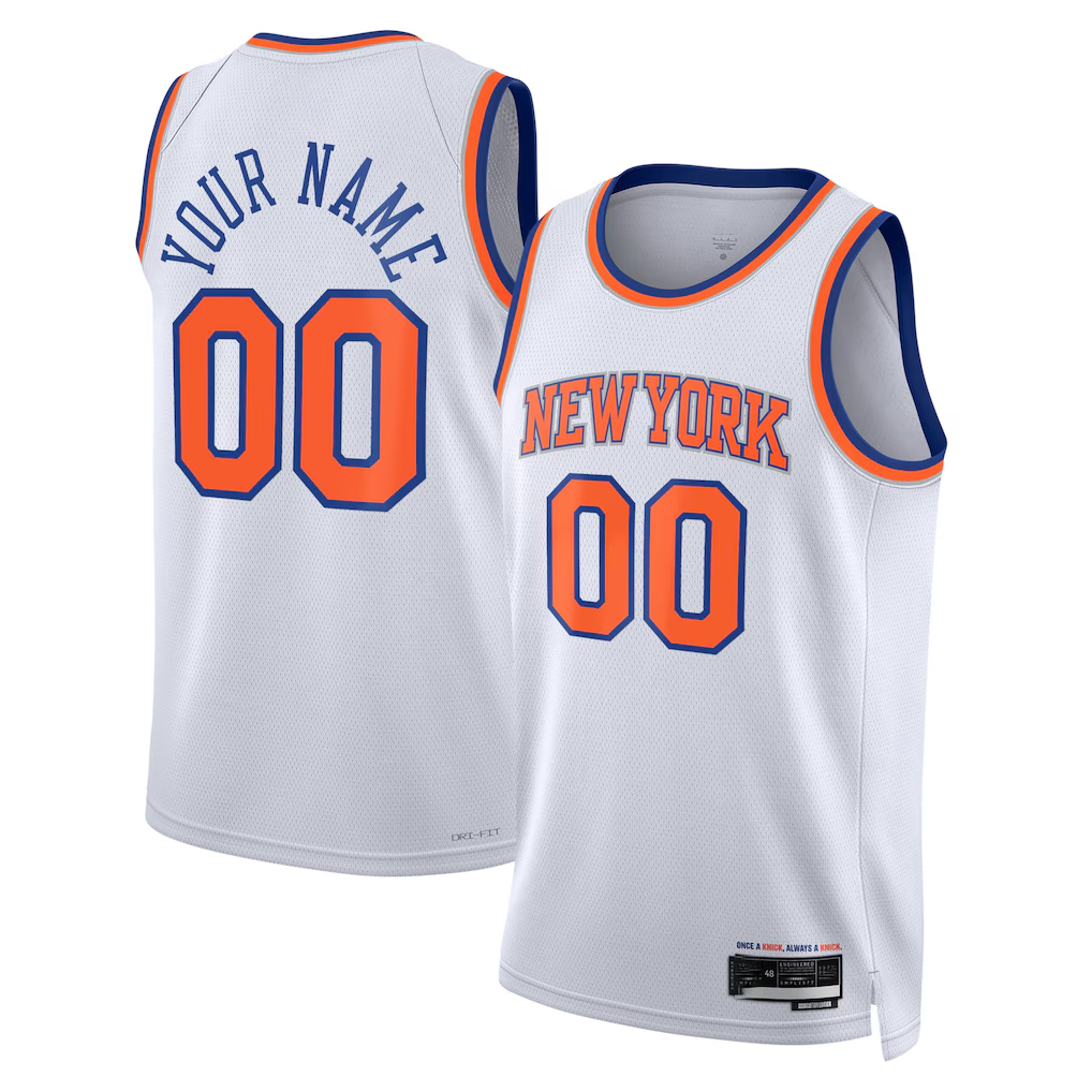 Friene Custom NY.Knicks White Swingman Jerseys - Association Edition