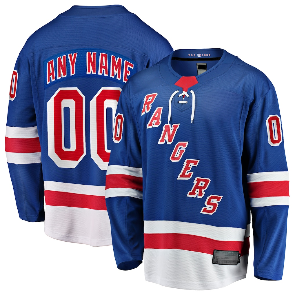 Friene Custom NY.Rangers Blue Home Breakaway Jerseys