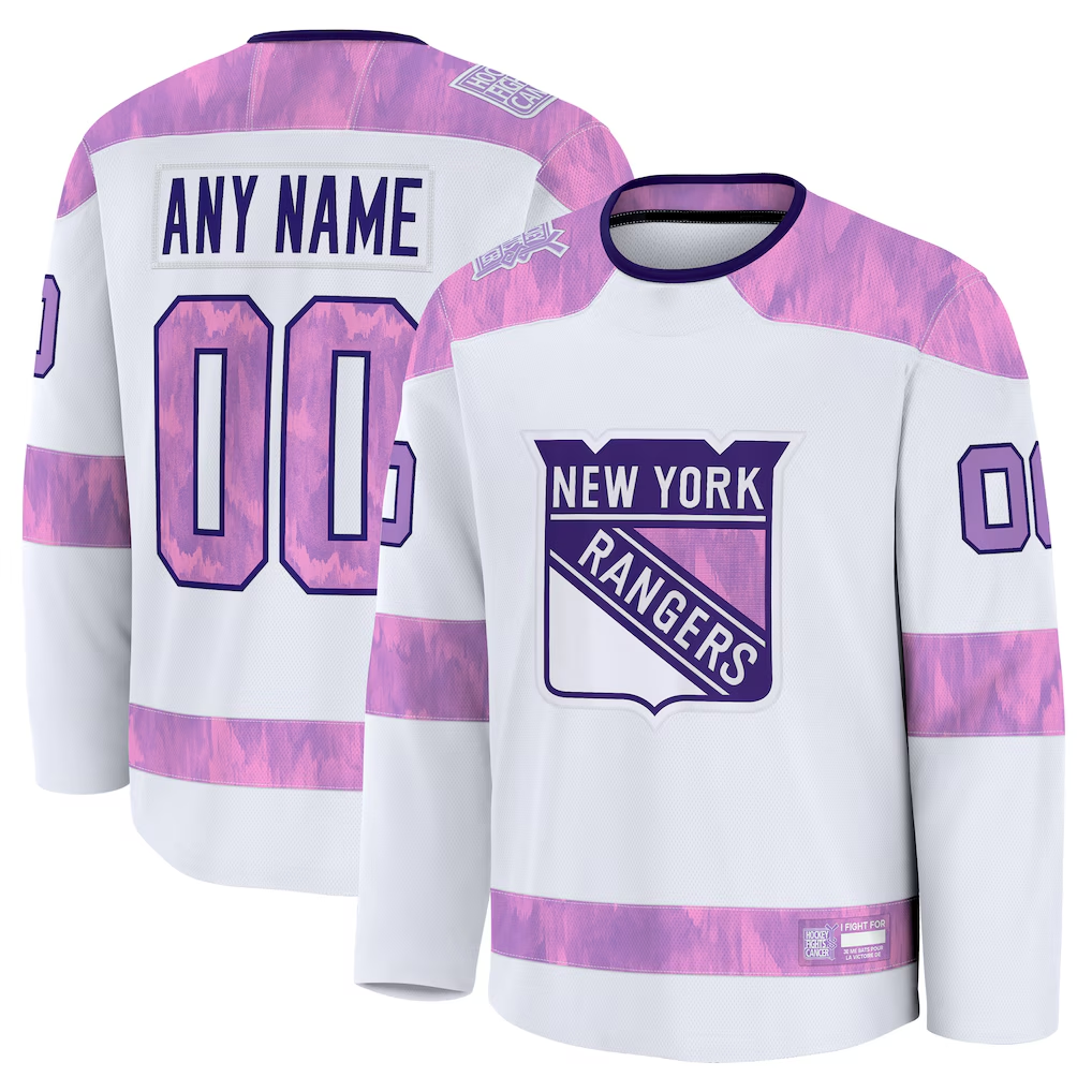 Friene Custom NY.Rangers White 2024 Hockey Fights Cancer Practice Jerseys