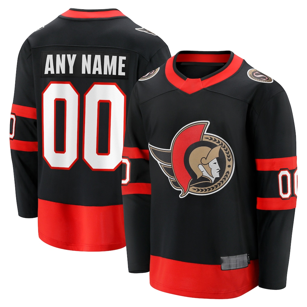 Friene Custom O.Senators Black Home Breakaway Jerseys