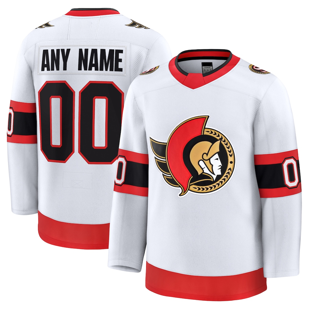 Friene Custom O.Senators White Away Premium Jerseys