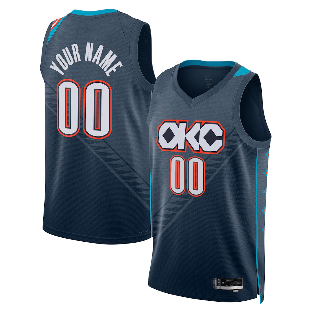 Friene Custom OC.Thunder Blue 202526 City Edition Swingman Stitched Jerseys