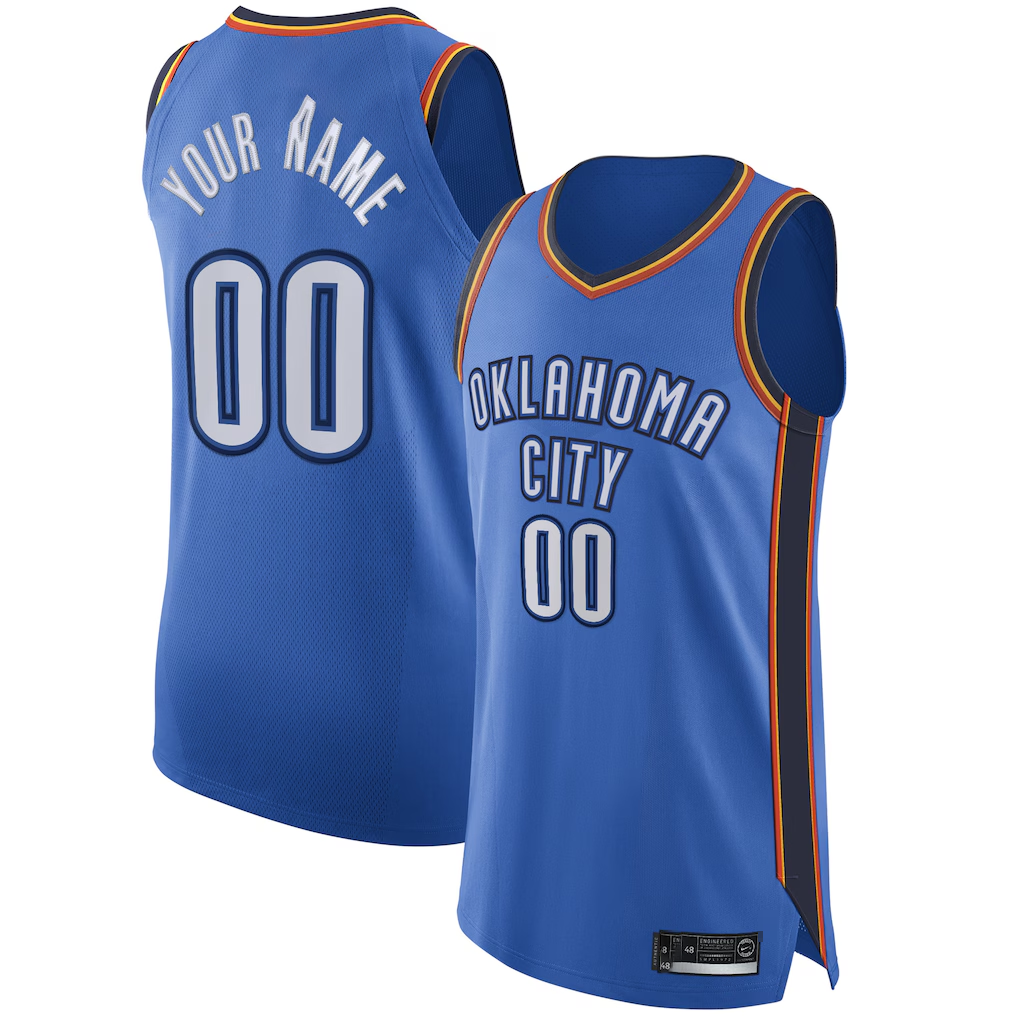 Friene Custom OC.Thunder Blue Authentic Stitched Jerseys - Icon Edition