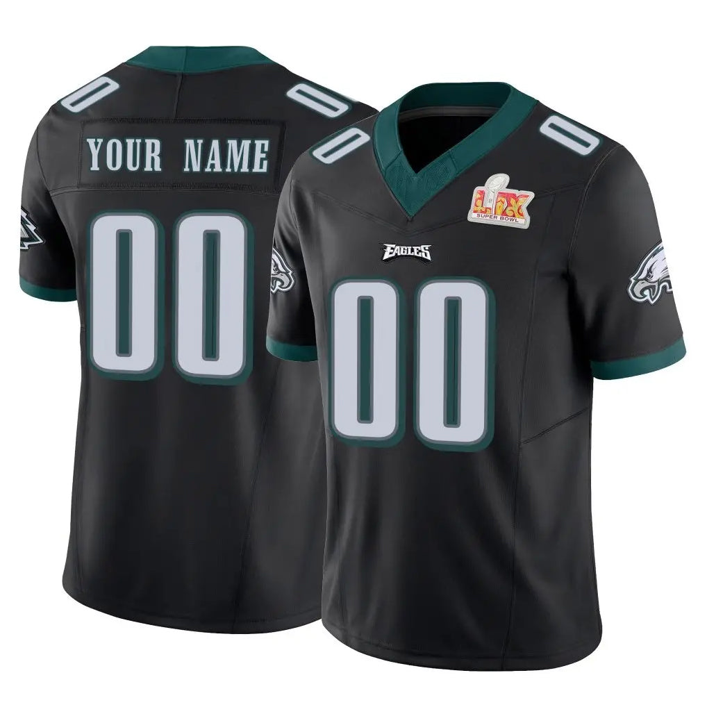 Friene Custom P.Eagles Black Limited Vapor F.U.S.E. Super Bowl LIX Home Game Any Name & Numbers Stitched Jerseys