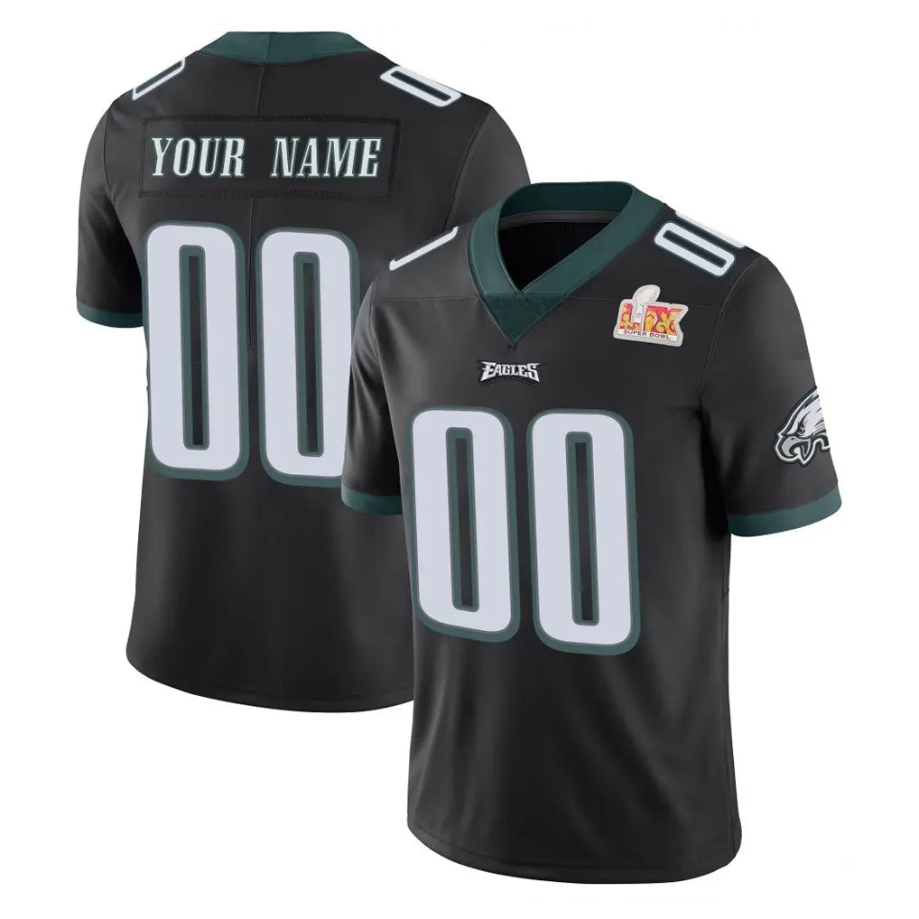 Friene Custom P.Eagles Black Limited Vapor Untouchable Super Bowl LIX Home Game Any Name & Numbers Stitched Jerseys