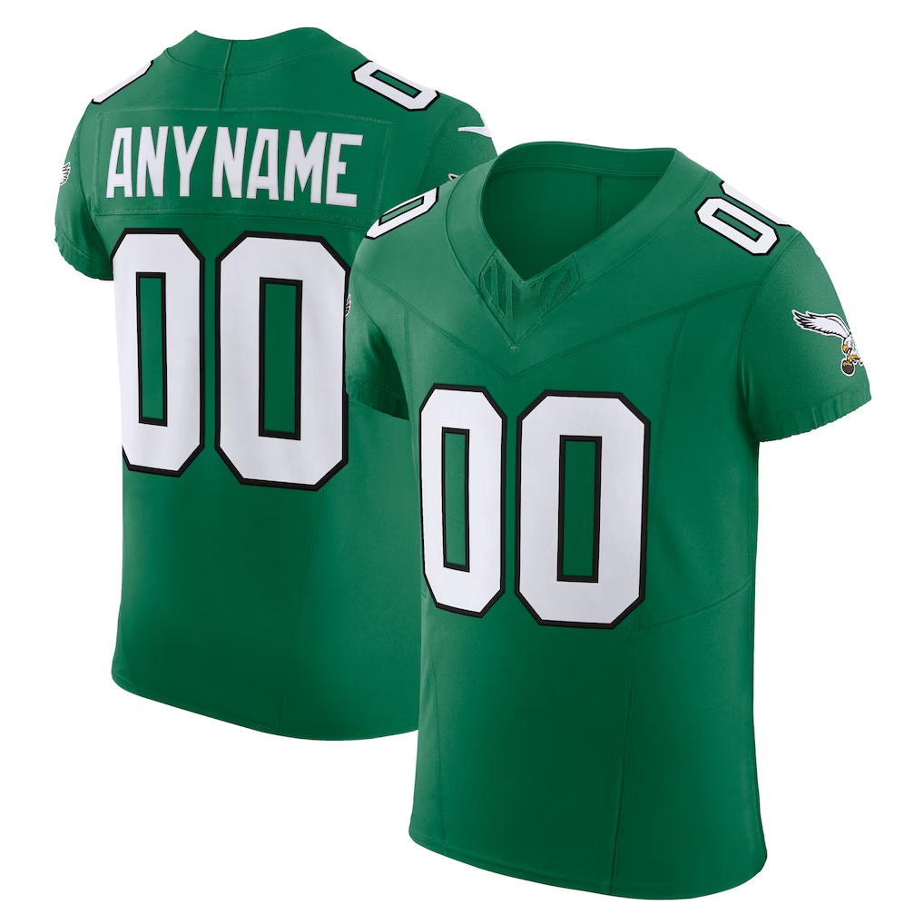 Friene Custom P.Eagles Kelly Green 2nd Alternate Vapor F.U.S.E. Elite Stitched Jerseys