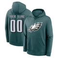 Friene Custom P.Eagles Midnight Green Performance Pullover Hoodies Home Game Any Name & Numbers Stitched Jerseys