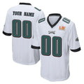 Friene Custom P.Eagles White Super Bowl LIX Home Game Any Name & Numbers Stitched Jerseys