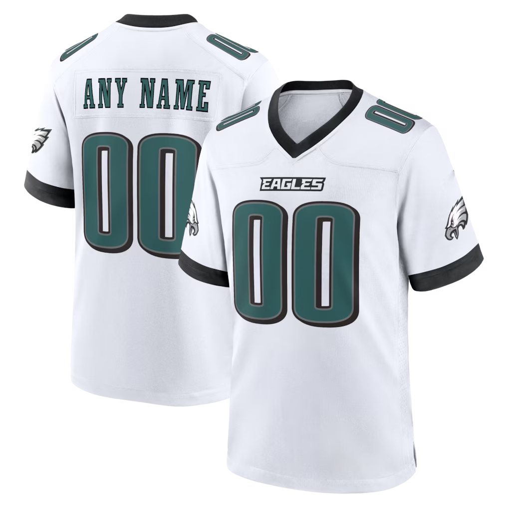 Friene Custom P.Eagles White White Game Stitched Jerseys